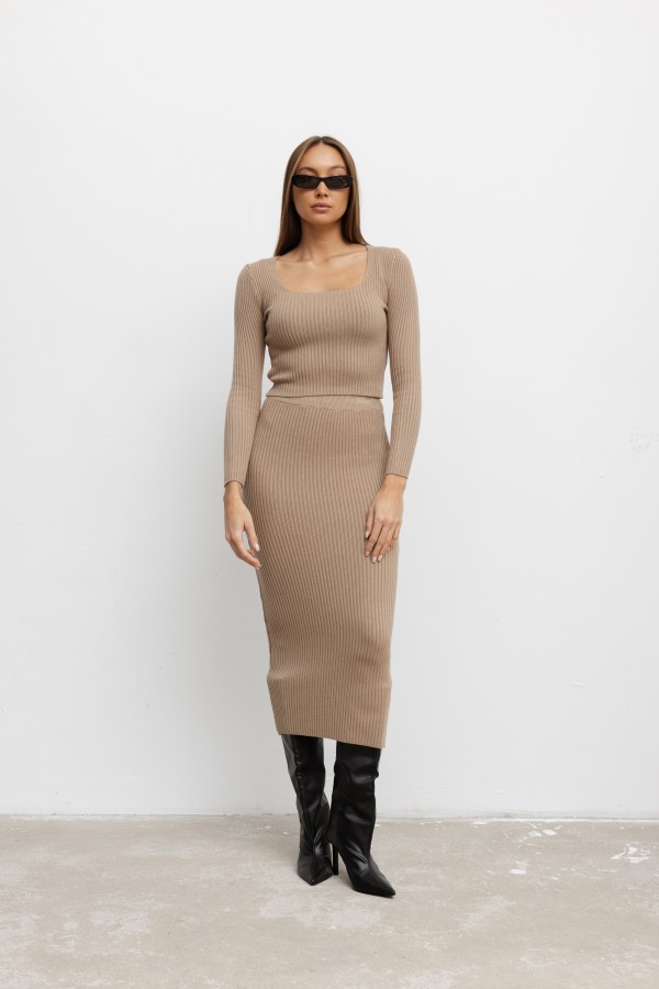 Angel Komplet Dzianinowy Camel