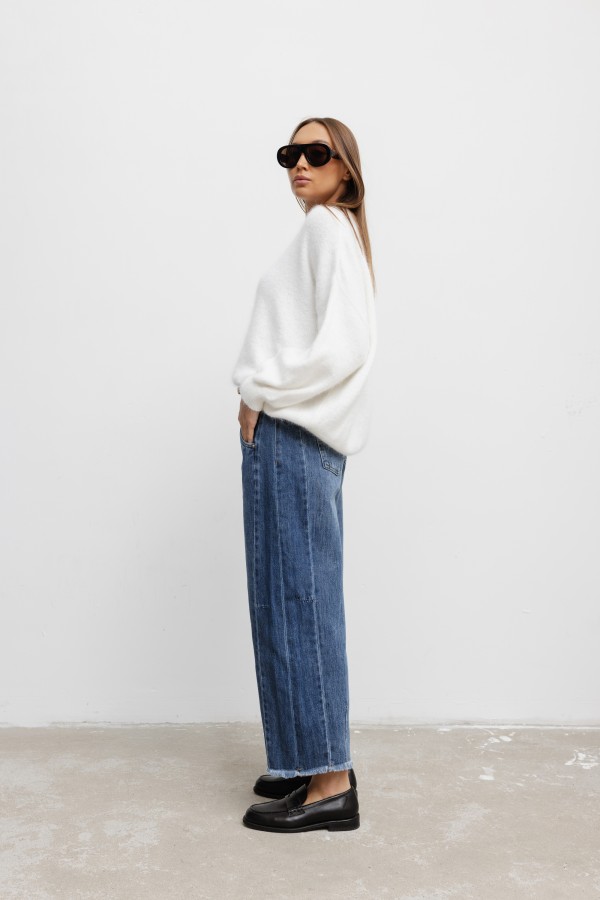 Damian Angora Sweater Ecru