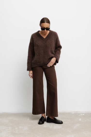 9024 Wide-Leg Jeans Brown