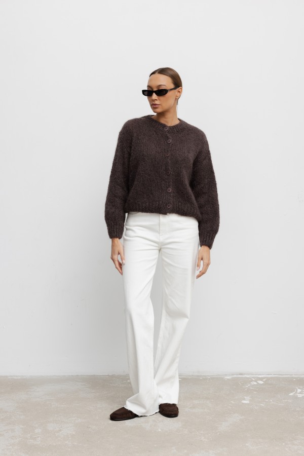 Eric Mohair Cardigan Coffee