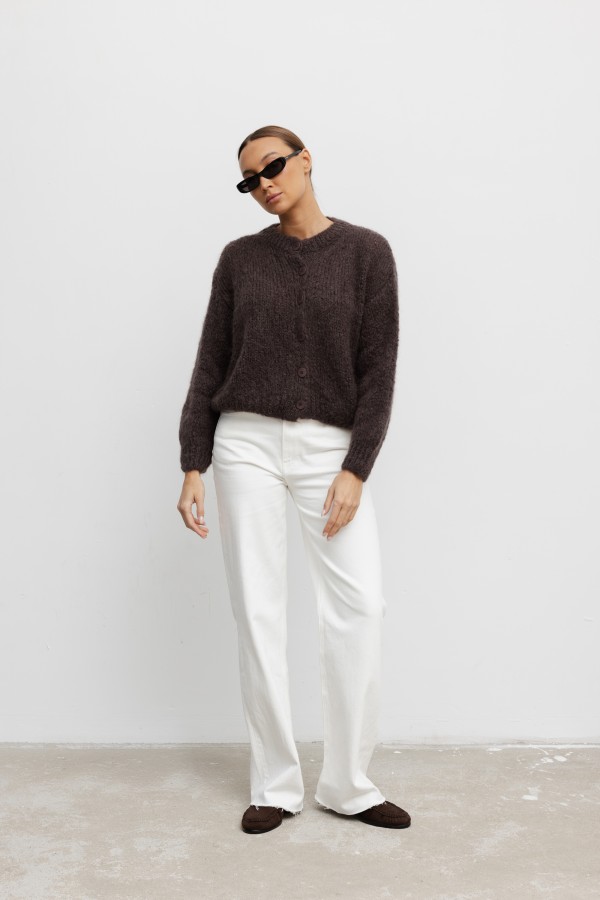 Eric Mohair Cardigan Coffee