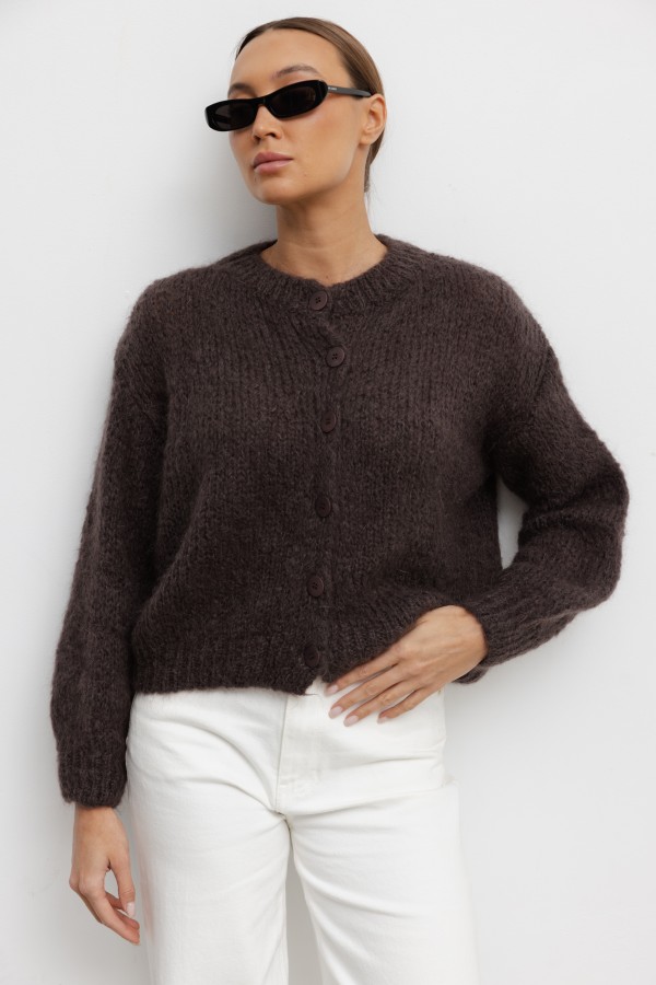 Eric Mohair Cardigan Coffee
