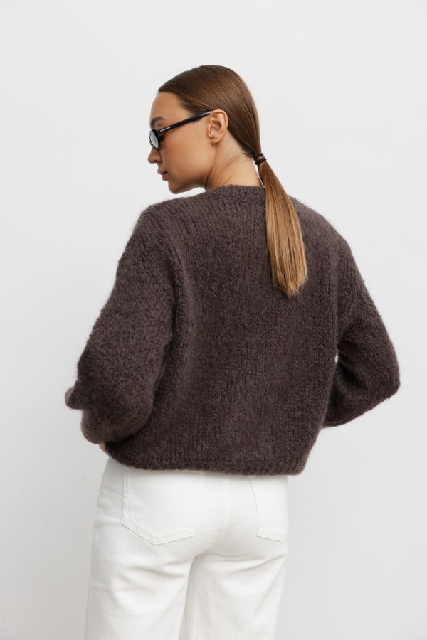 Eric Mohair Cardigan Coffee