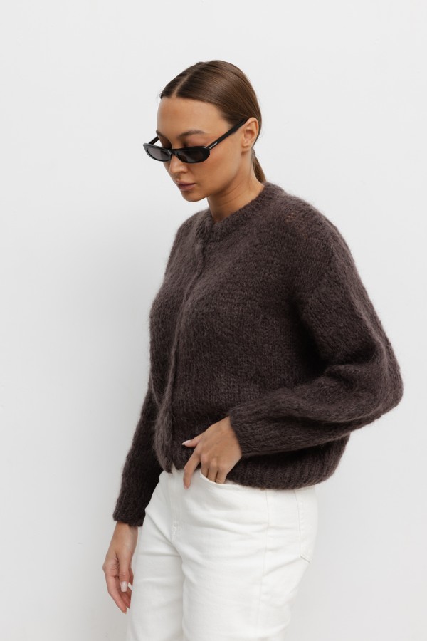 Eric Mohair Cardigan Coffee