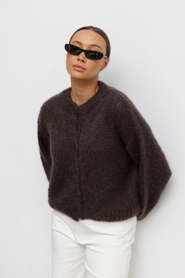 Eric Mohair Cardigan Coffee