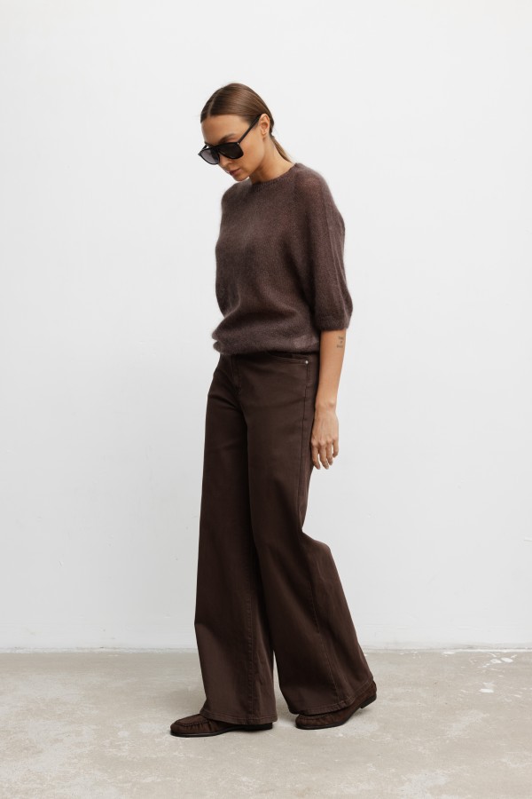 8066 Wide-Leg Jeans Brown