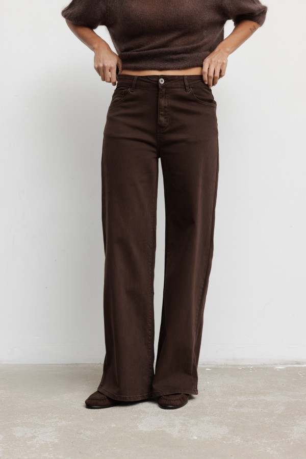 8066 Wide-Leg Jeans Brown