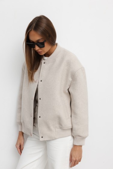 Nate Kurtka Wełniana Cream