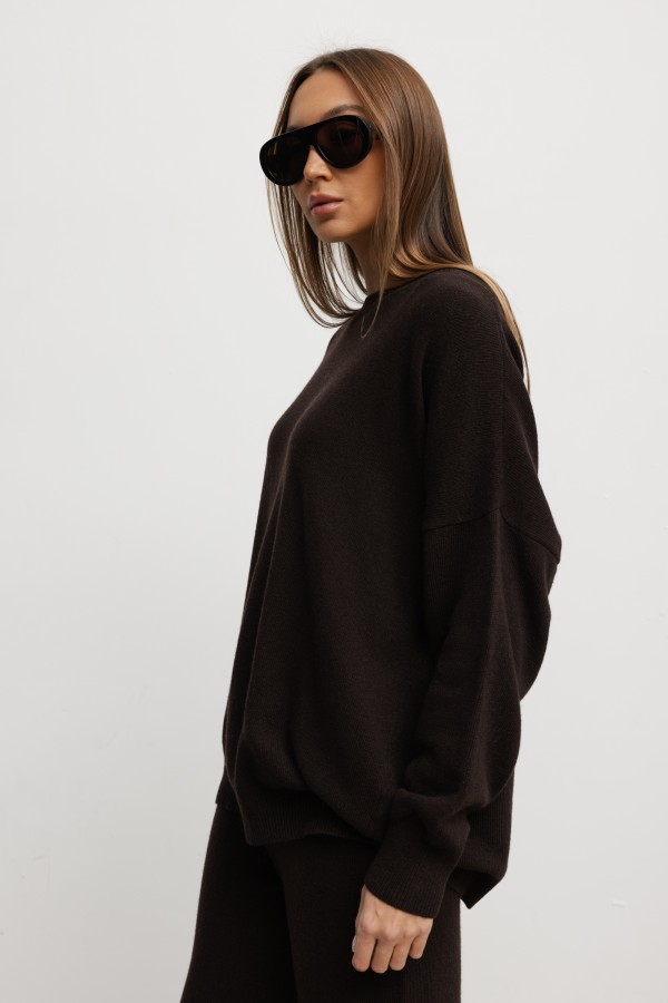 Elliot Sweter Z Kaszmirem Coffee