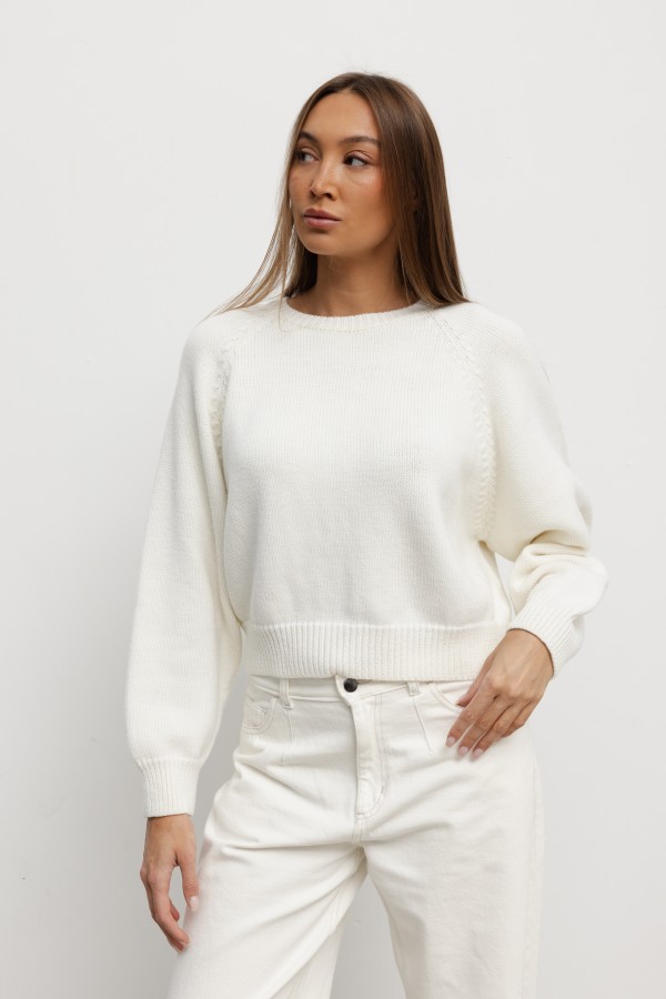 Rick Merino Wool Sweater Ecru