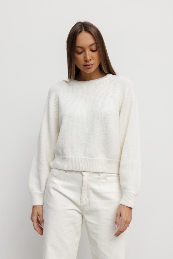 Rick Merino Wool Sweater Ecru