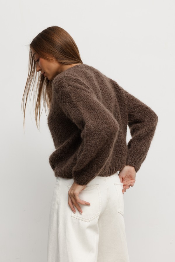 Eric Mohair Cardigan Milk Chocolate