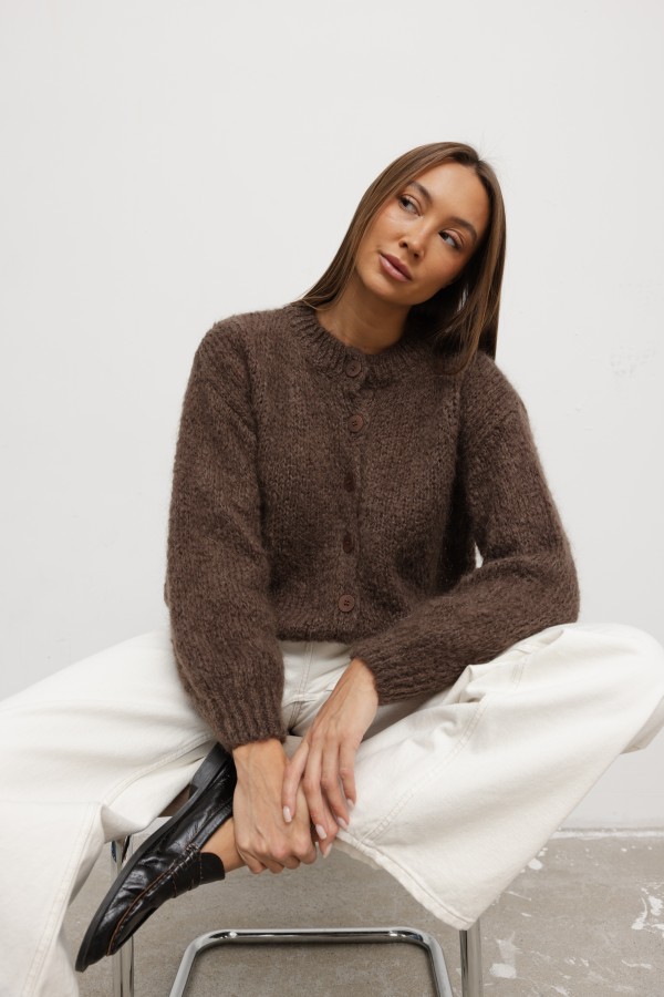 Eric Mohair Cardigan Milk Chocolate
