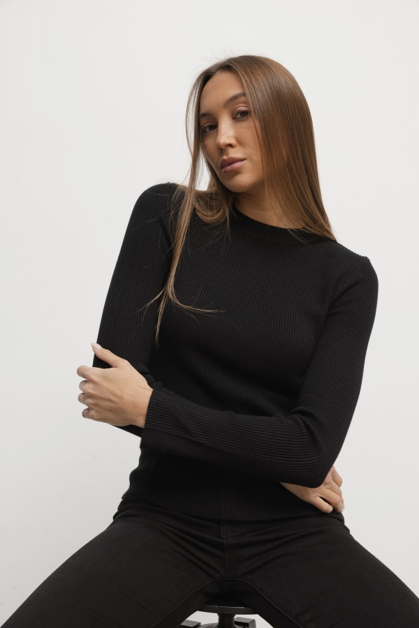 Lana Bluzka Dzianinowa Czarna