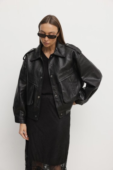 WH070 Kurtka Z Eko Skóry...