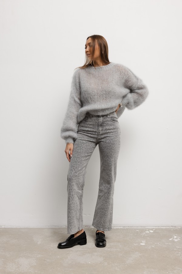 Brandon Loose-Knit Mohair Sweater Grey