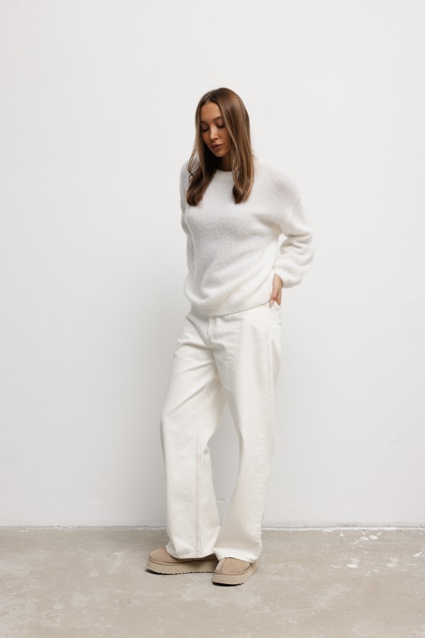 Maison Sweter Z Alpaki Ecru