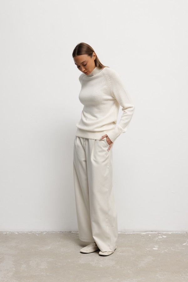 Roxy Wide-Leg Trousers Cream
