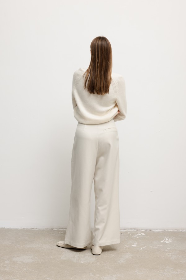 Roxy Wide-Leg Trousers Cream