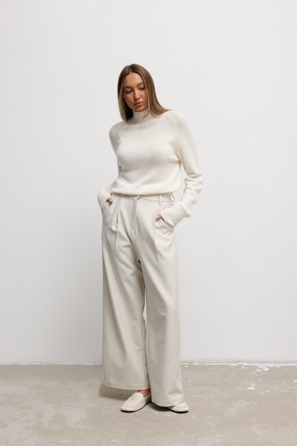 Roxy Wide-Leg Trousers Cream
