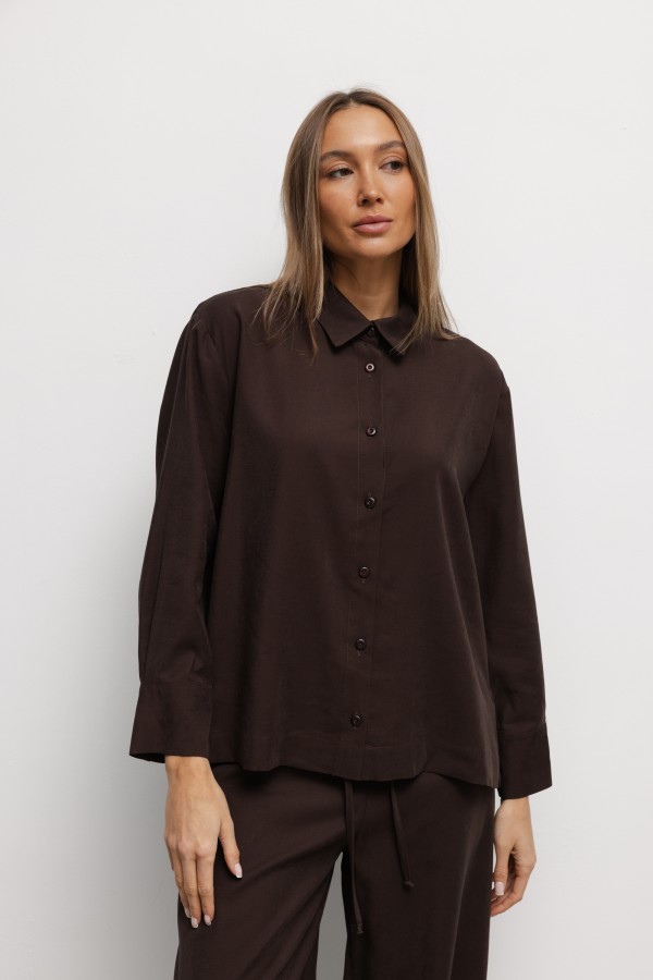 Nelly Wide-Leg Trousers Brown