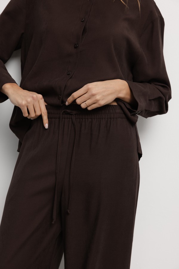 Nelly Wide-Leg Trousers Brown