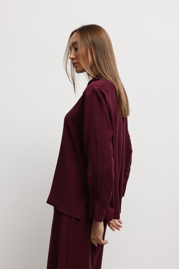 Nelly Wide-Leg Trousers Burgundy