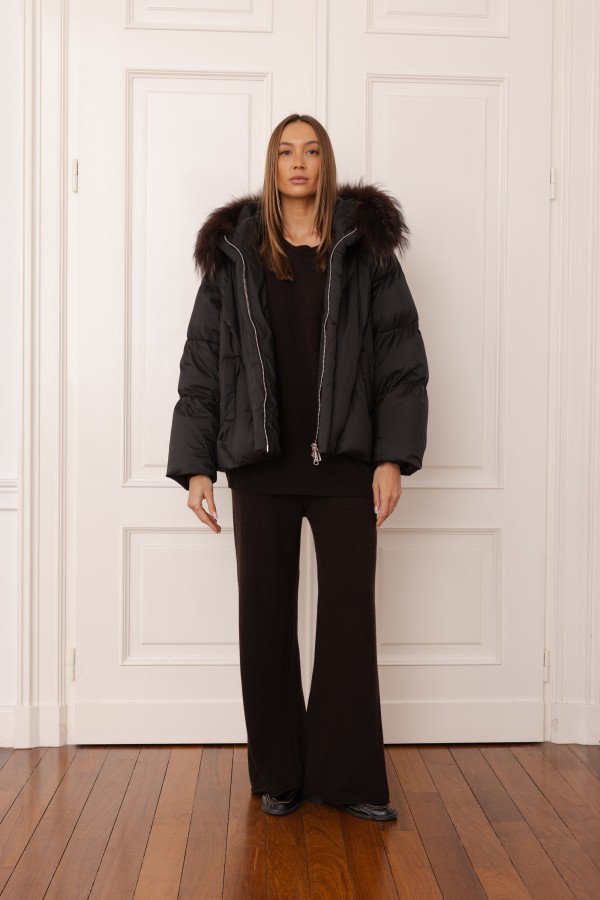 6501 Kurtka Puchowa Czarna