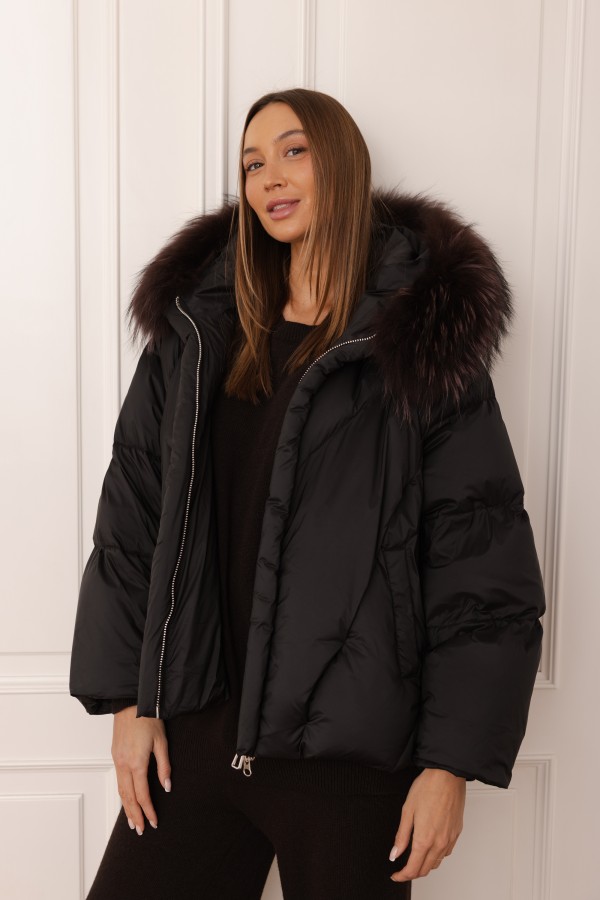 6501 Kurtka Puchowa Czarna