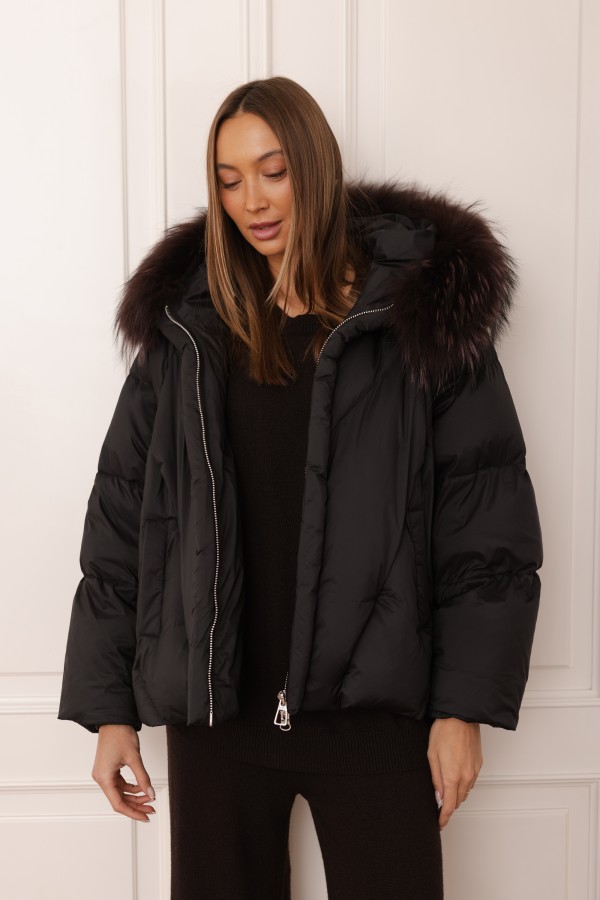6501 Kurtka Puchowa Czarna