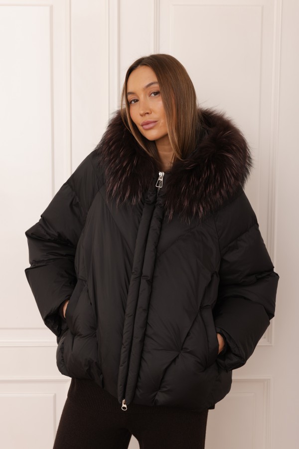 6501 Kurtka Puchowa Czarna