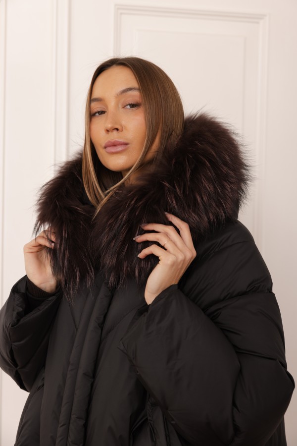 6501 Kurtka Puchowa Czarna