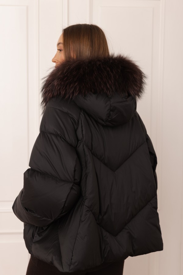6501 Kurtka Puchowa Czarna