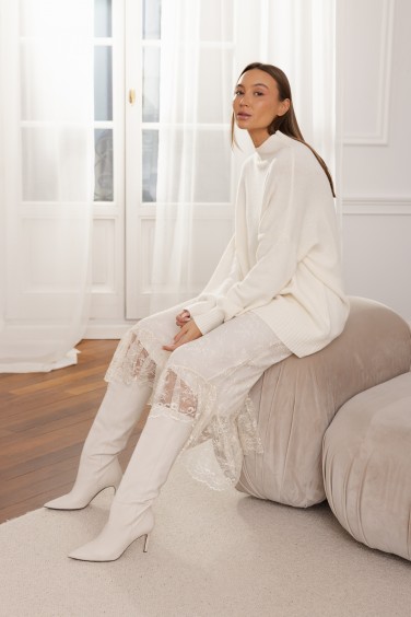 Leila Spódnica Koronkowa Cream