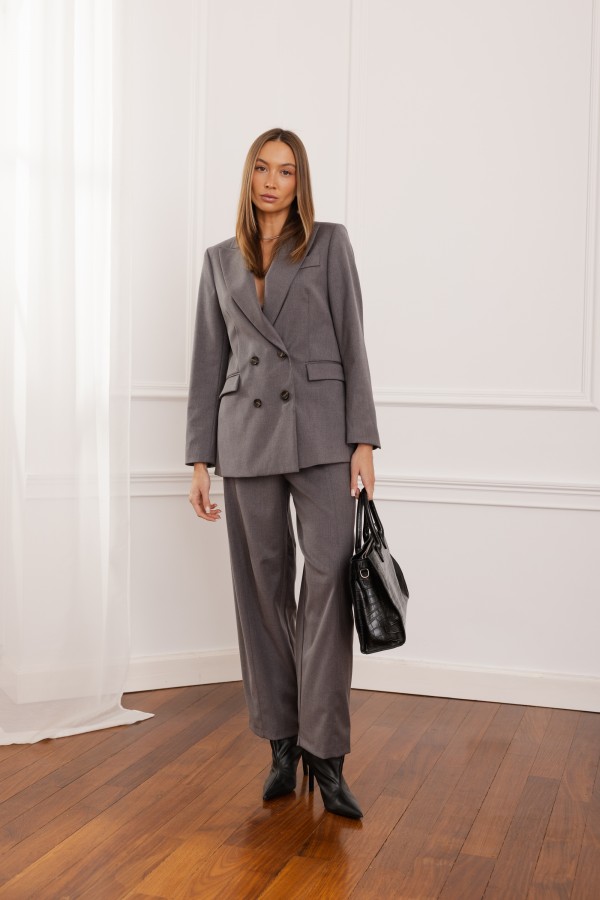 Cleo Żakiet Dwurzędowy Gray