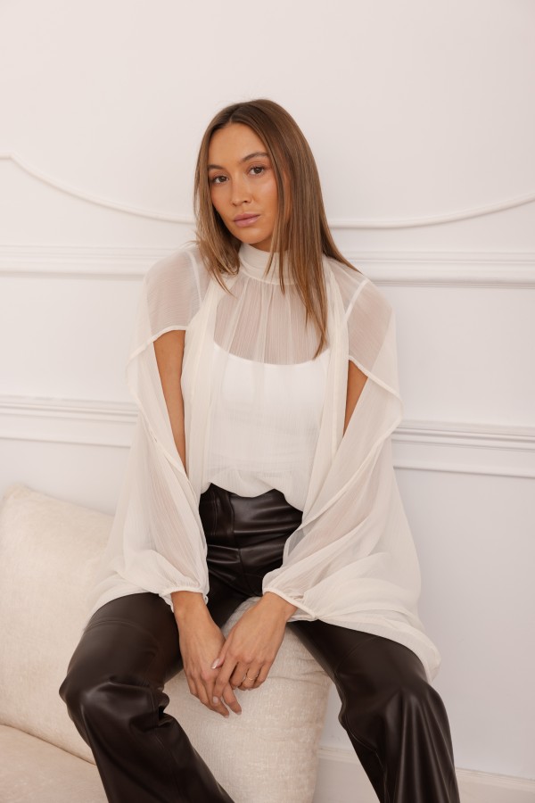Aurora Tie Blouse Cream