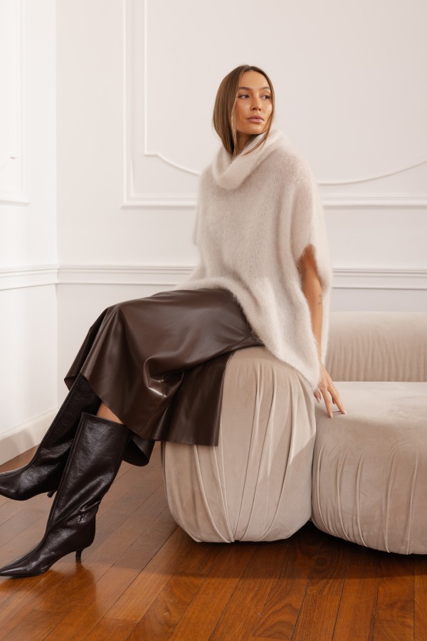 Leon Mohair Turtleneck Sweater Nude