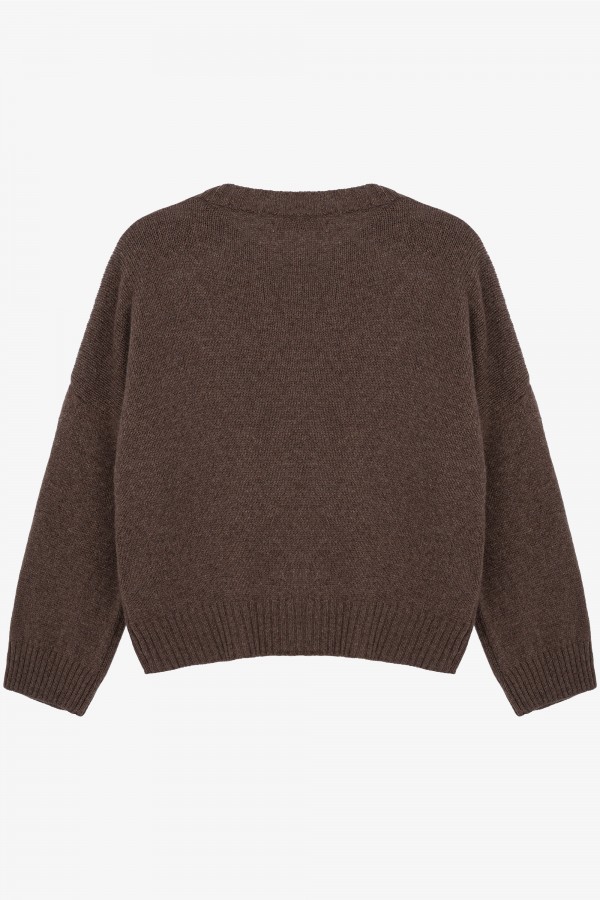 Dustin Merino Wool Sweater Milk Chocolate