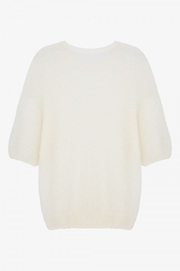 Ross Cienki Sweter Moherowy Ecru