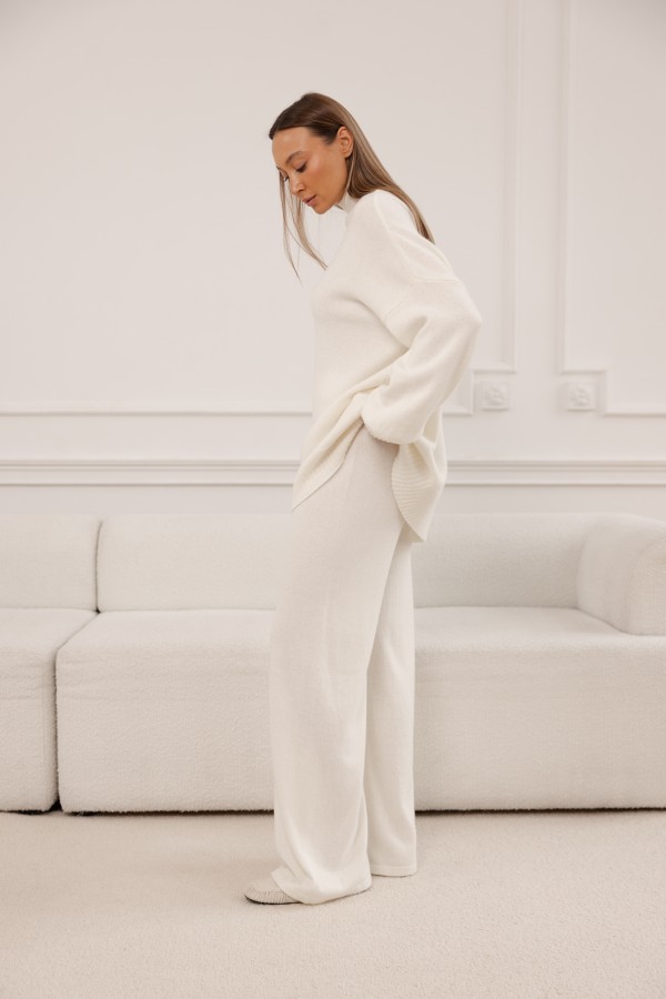 James Komplet Z Wełny Merino Cream