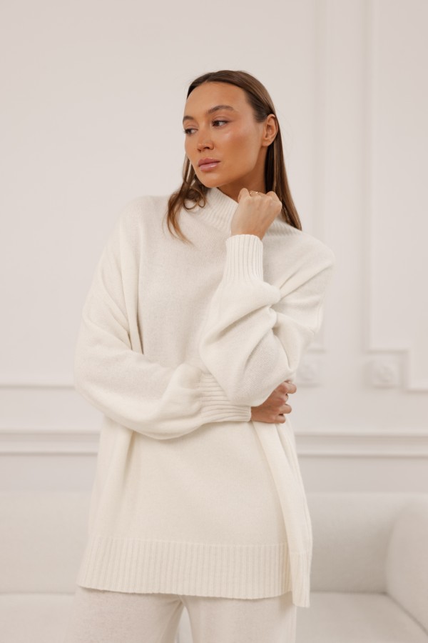 James Komplet Z Wełny Merino Cream