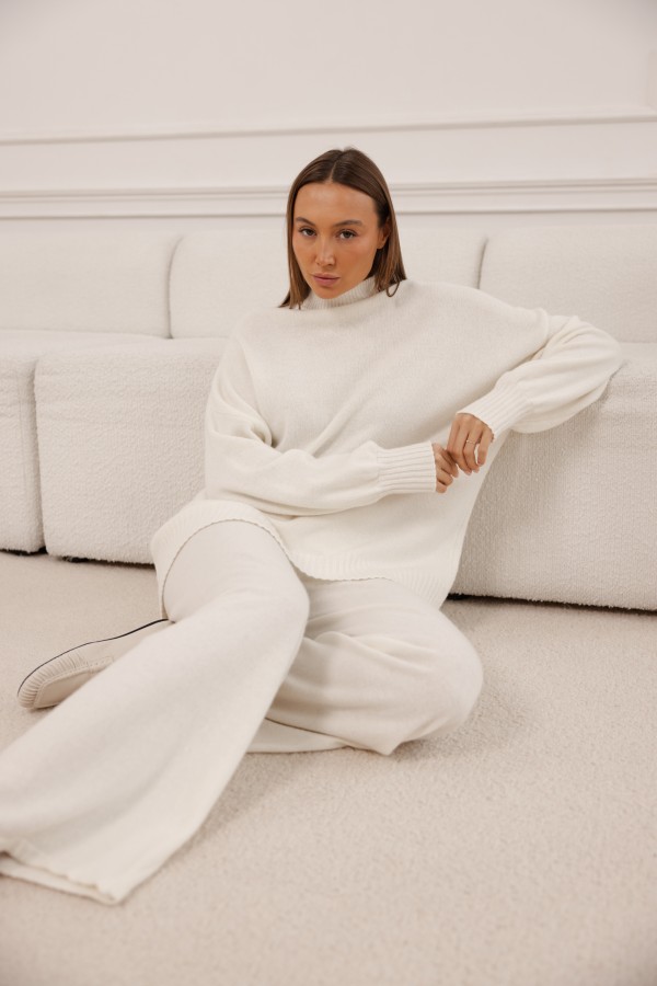 James Komplet Z Wełny Merino Cream