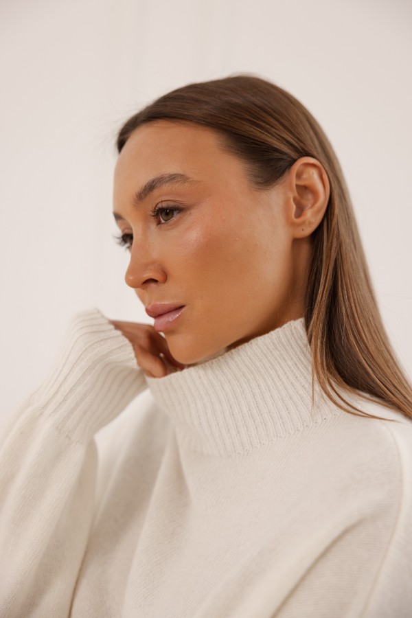 James Komplet Z Wełny Merino Cream