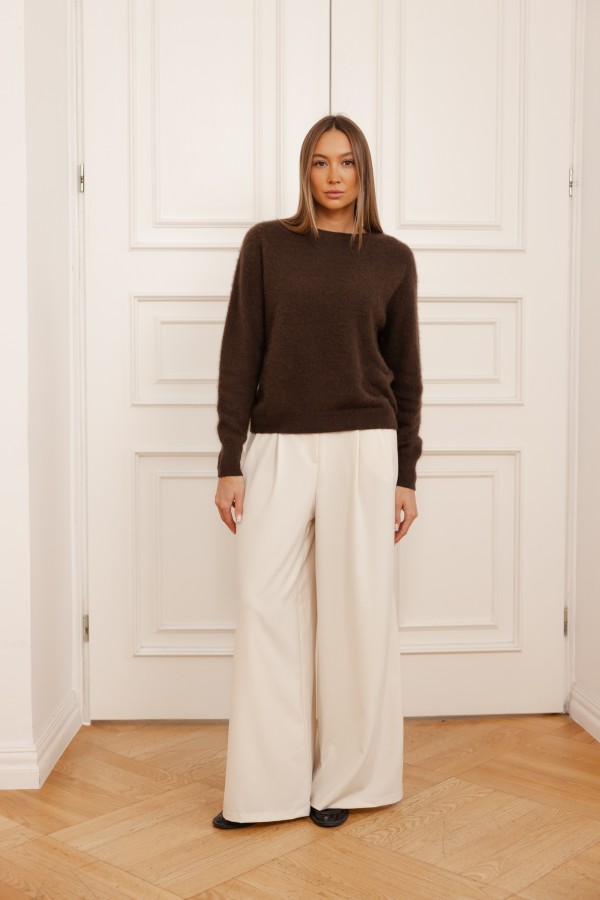 Evan 100% Wool Sweater Brown
