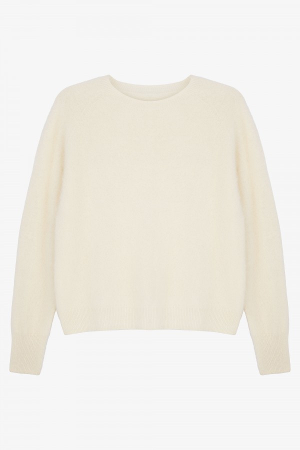 Evan 100% Wool Sweater Ecru