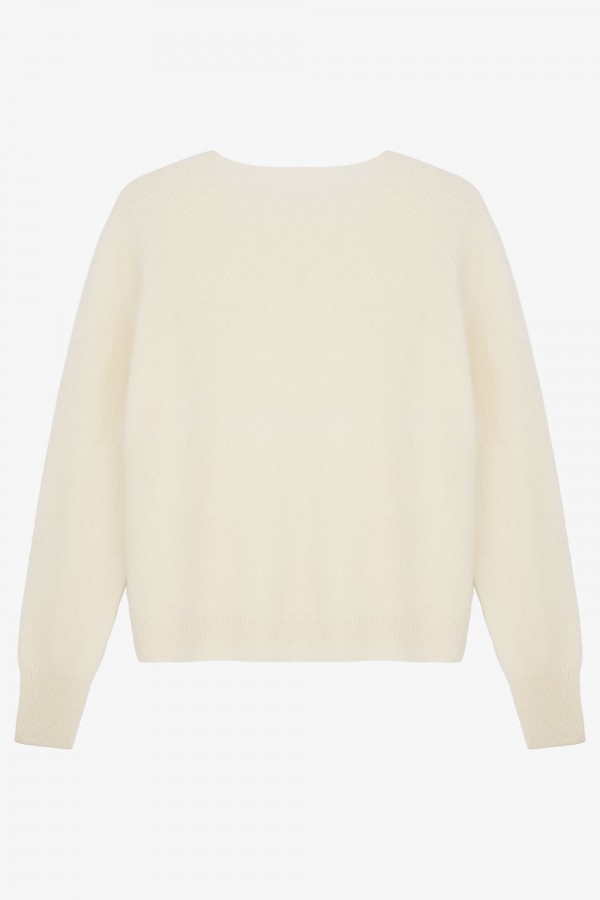 Evan 100% Wool Sweater Ecru