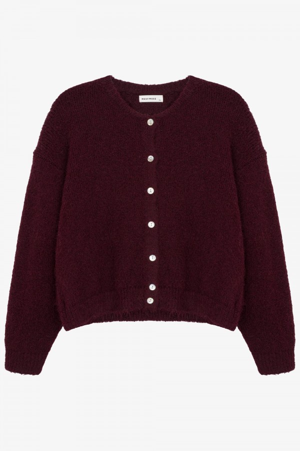 Oskar Kardigan Z Alpaką Plum