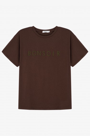 Bonsoir Printed T-shirt Brown