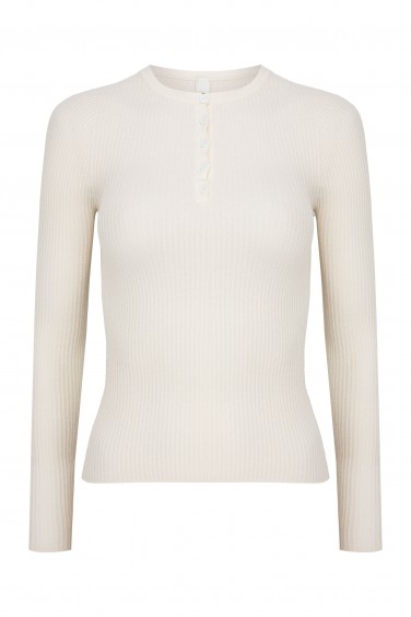 Daria Buttoned Knit Blouse...