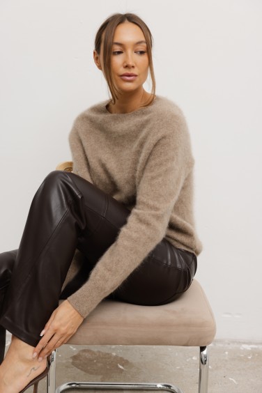 Evan Sweter 100% Wełna Beżowy